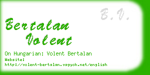 bertalan volent business card